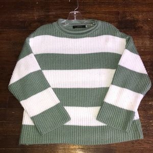Cute green and white striped sweater